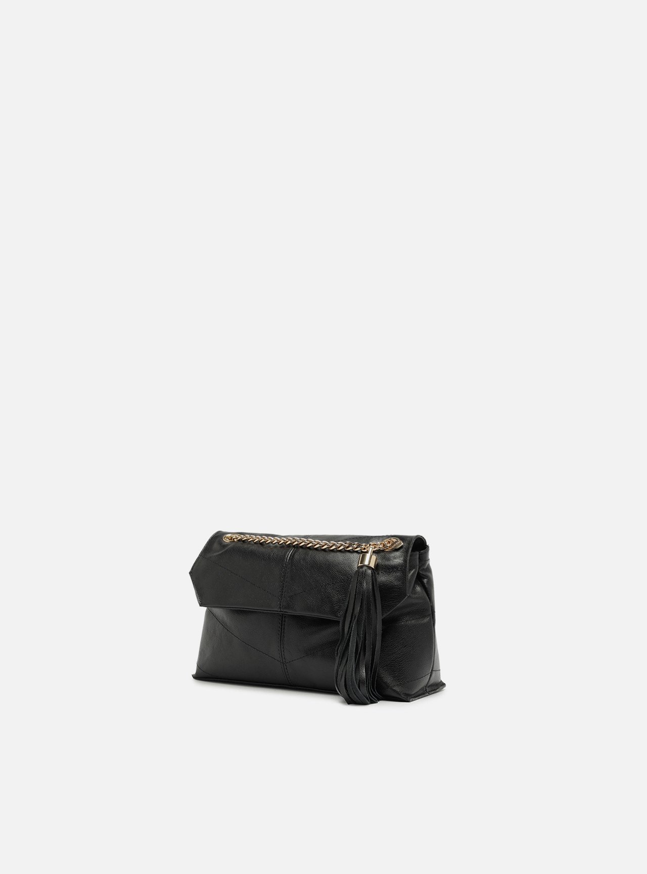 Bolsa Tiracolo Preta Couro Pequena Barbicacho — foto 2