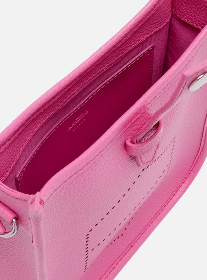 Bolsa Tiracolo Rosa Média Logo Perfurado