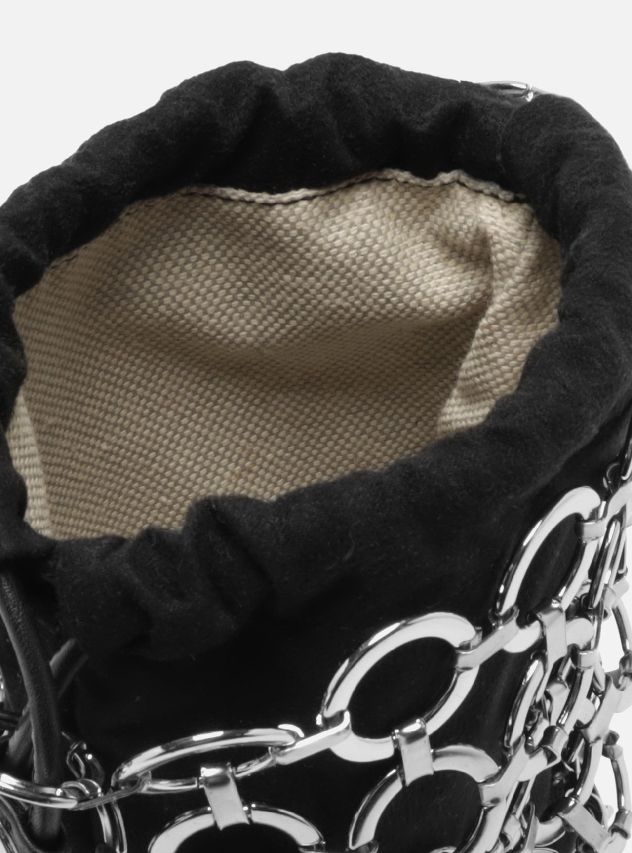 Mini Bag Tiracolo Preta Porta-Celular Suede Argolas — foto 4