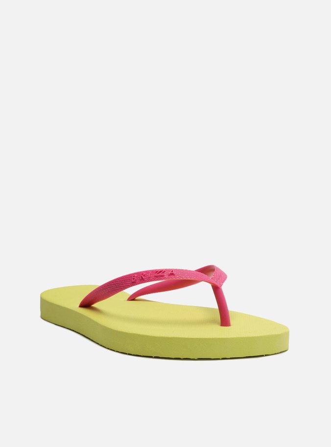 Chinelo de Dedo Multicolorido Tiras Finas Rosa