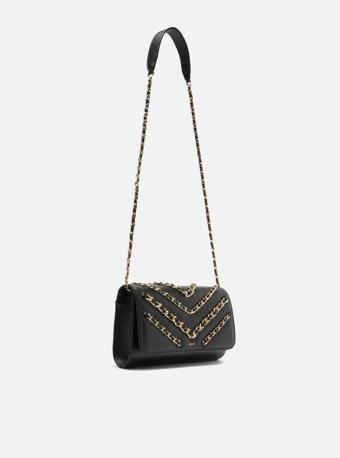 Bolsa Tiracolo Couro Preta Média