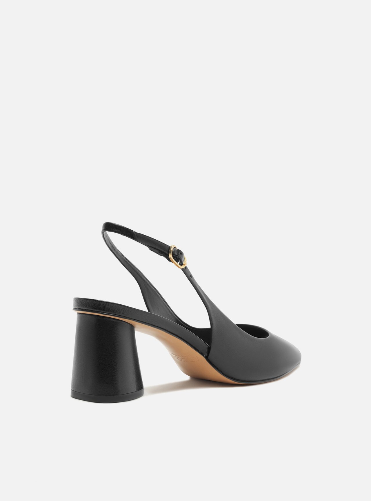 Scarpin Preto Couro Bico Fino Slingback — foto 3
