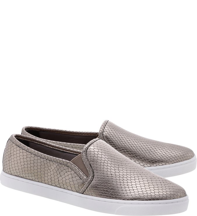 Tênis Slip On Snake Prata Velha