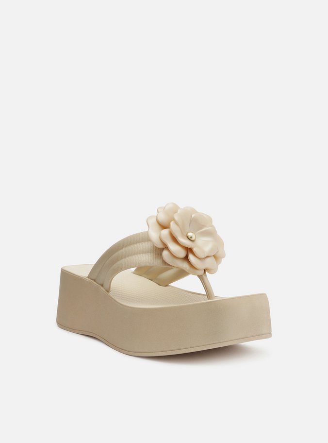 Tamanco Dourada Flatform Lulu Flor