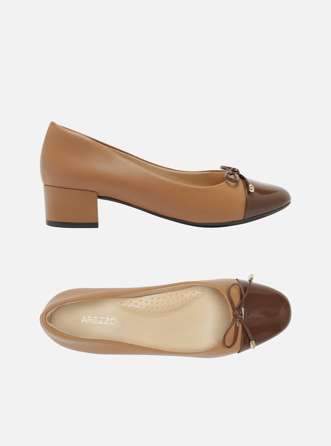 Scarpin Multineutro Couro Salto Baixo Laço Soft