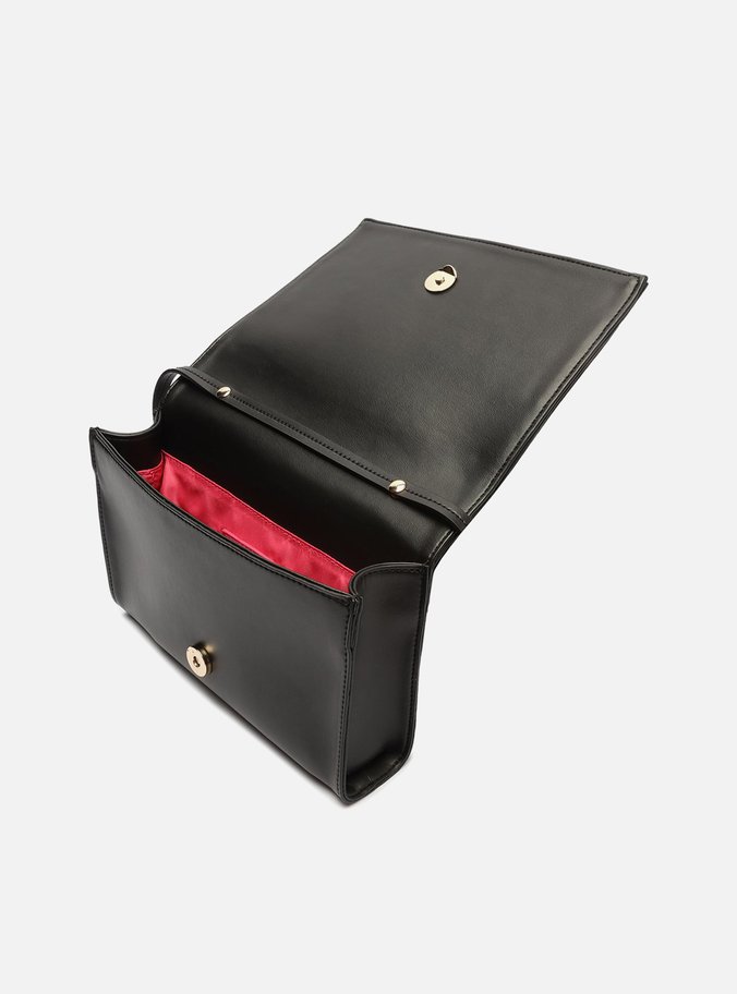 Bolsa Tiracolo Preta Grande Tiras Torcidas
