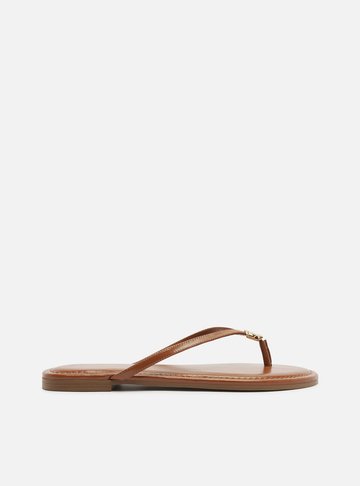 Rasteira Marrom Tiras Flip Flop Metal