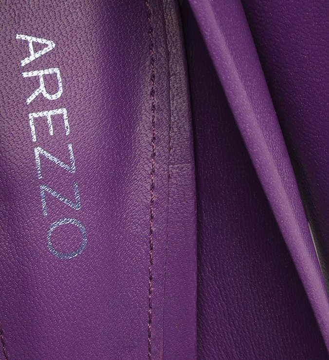 Scarpin Roxo Couro Salto Alto Piera