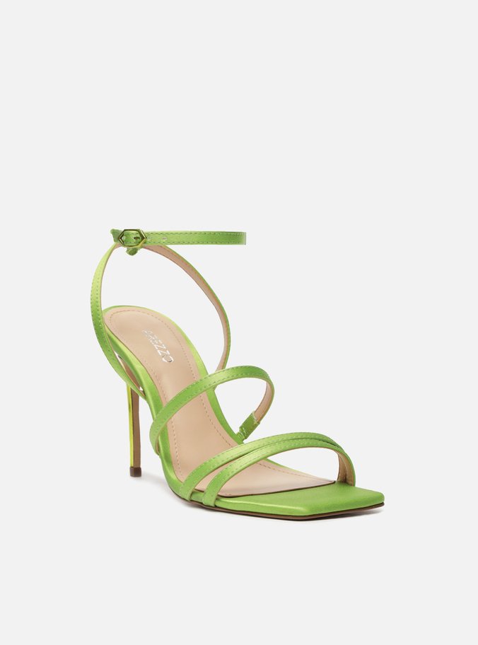 Sandália Verde Salto Fino Tiras