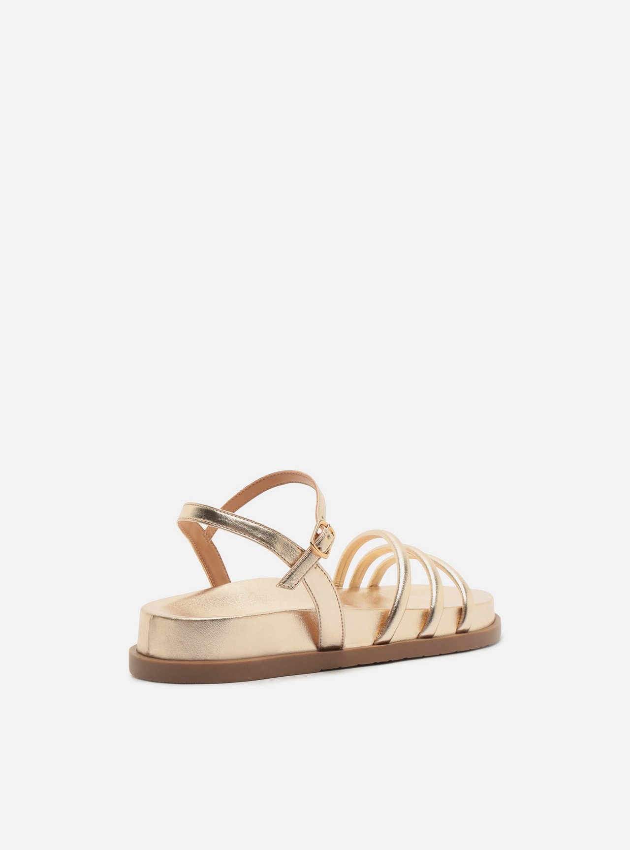 Sandália Papete Dourada Fivela Tiras — foto 3
