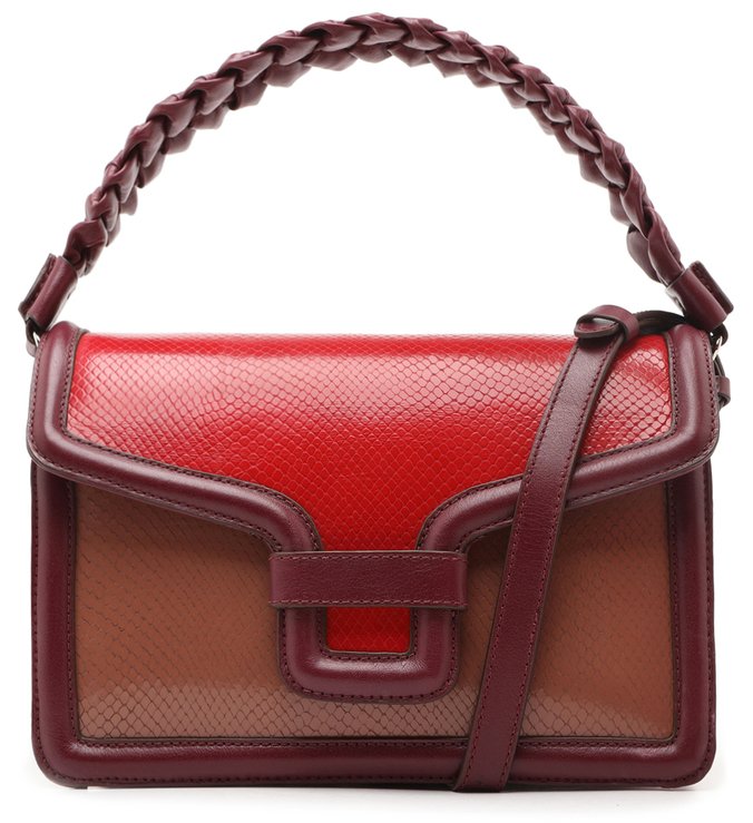 Bolsa Vermelha Satchel Couro Rosa Rafa Grande Neo Red