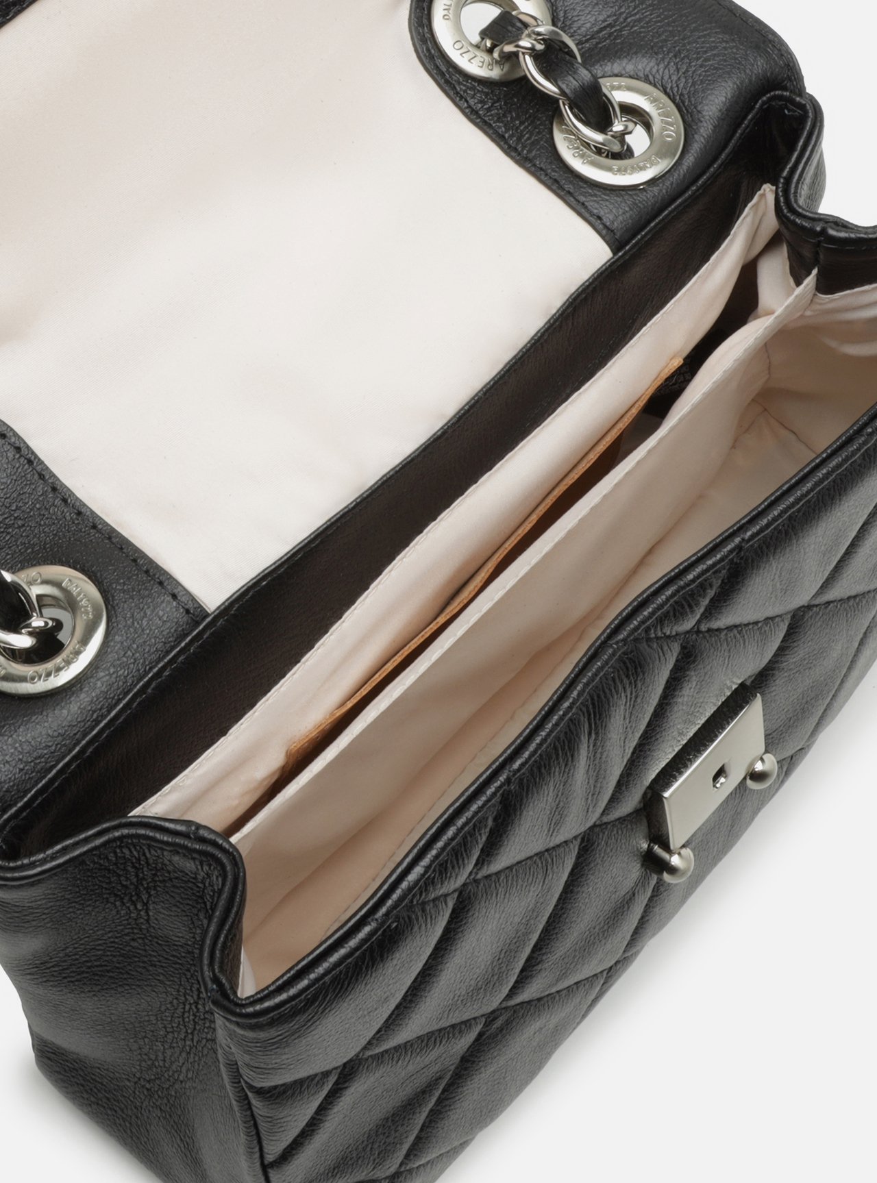 Bolsa Tiracolo Preta Couro Mizz Média — foto 4