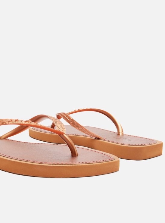 Chinelo de Dedo Marrom Metal Recouro Flash