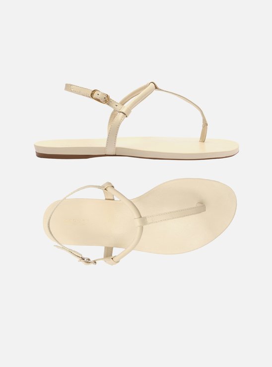 Sandália Rasteira Off-White Tiras Slim Básica
