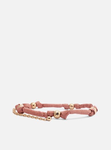 Cinto Rosa Blush Couro Cordão