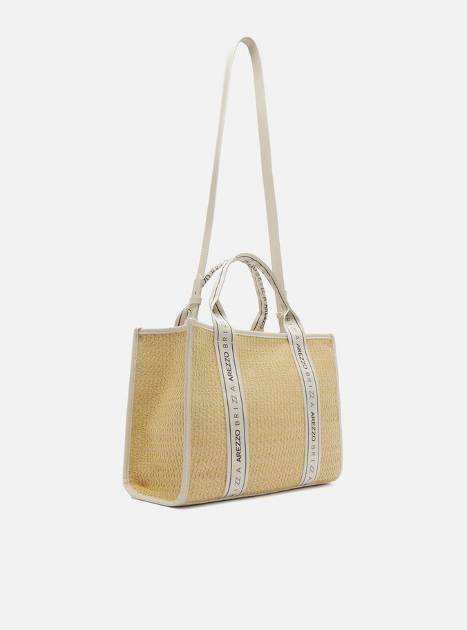 Bolsa Tote Nude Palha Lulu Grande
