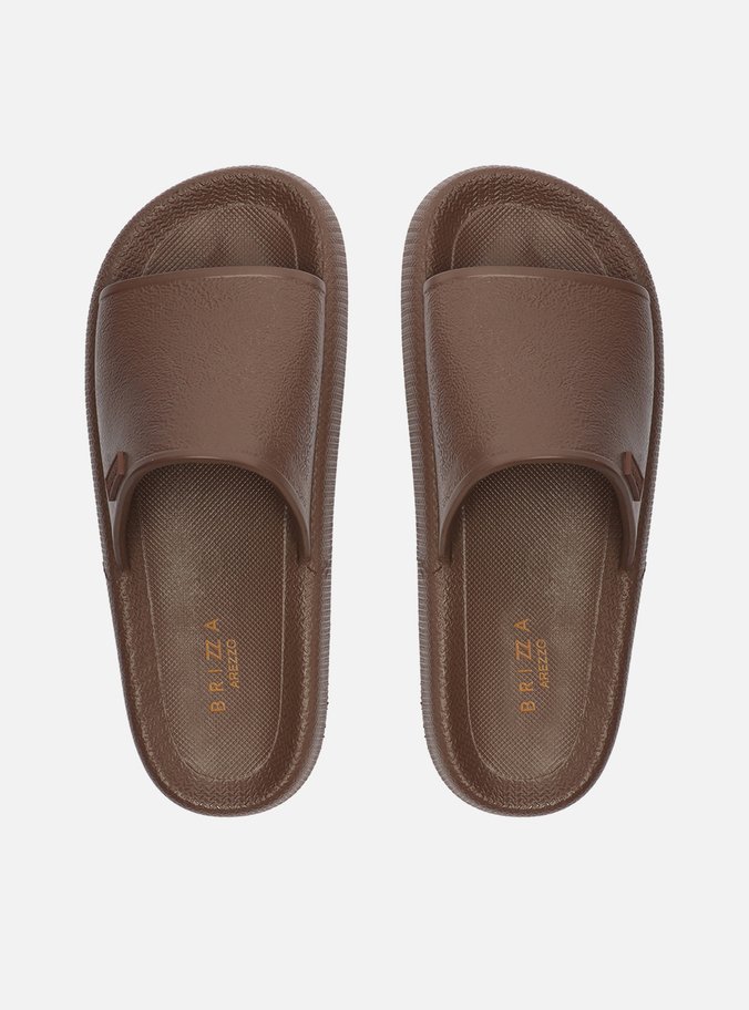 Chinelo Slide Marrom Brizza