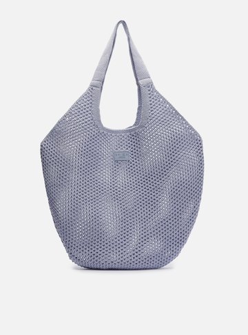 Bolsa Shopping Azul Crochê Mayra Glam Grande