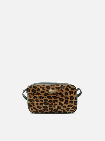 Bolsa Tiracolo Animal Print Pequena Tag Metal