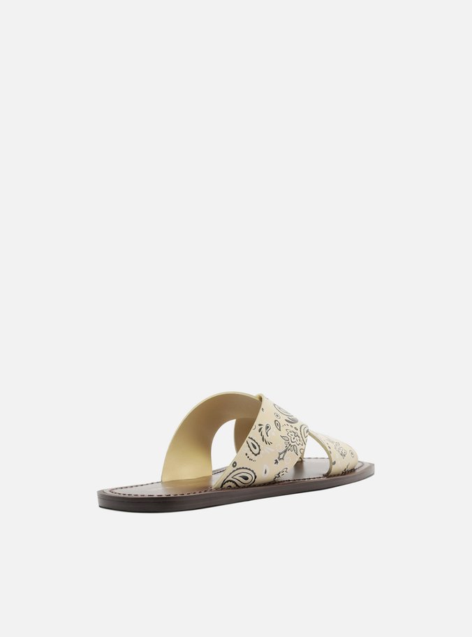 Rasteira Amarela Paisley Tiras Largas Livia