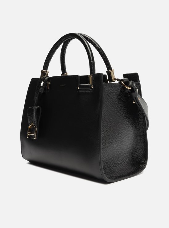 Bolsa Preta Tote Couro Abbraccio 