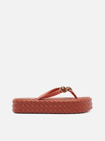 Sandália Terracota Flatform Marrocos Mid Flip Flop Pedra