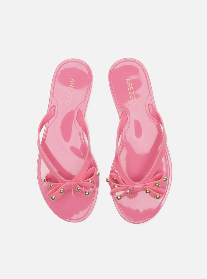 Rasteira Rosa Flat Laço Brizza