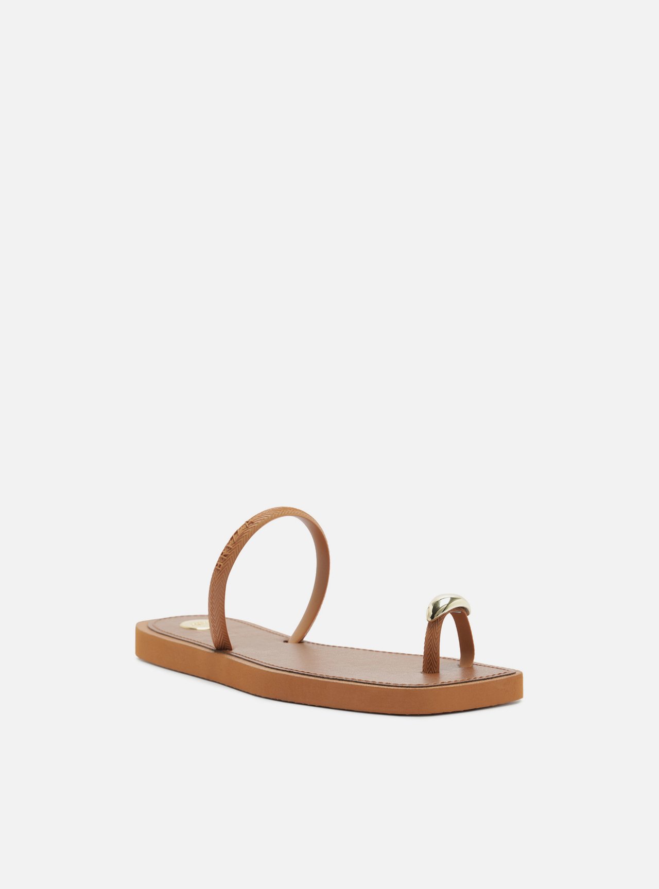Chinelo de Dedo Caramelo Metais Dourados Brizza — foto 2