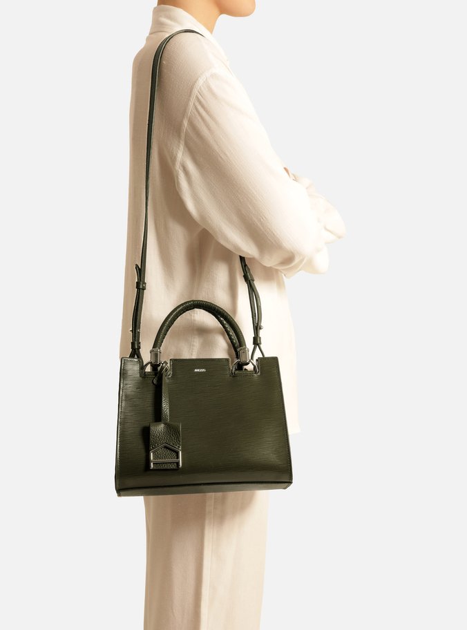 Bolsa Tote Verde Couro Abraccio Média