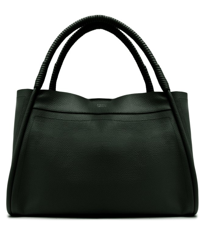 Bolsa Shopping Preta Couro Luiza Grande