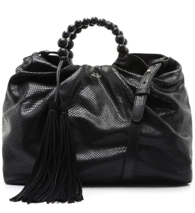 Bolsa Bucket Preta Snake Poliana Grande
