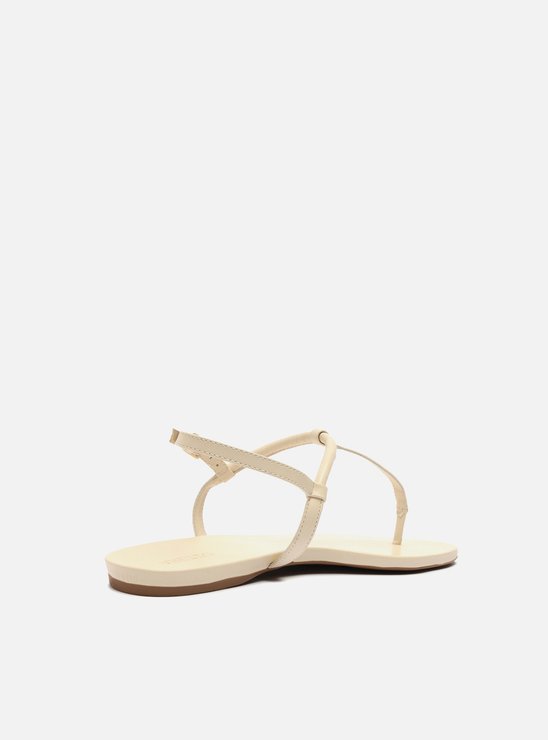 Sandália Rasteira Off-White Tiras Slim Básica
