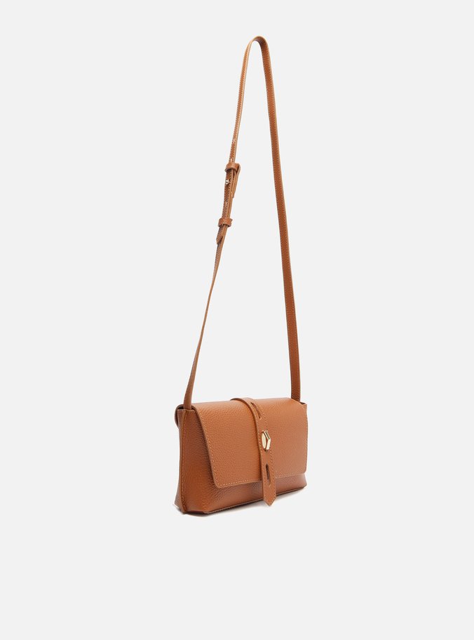 Bolsa Tiracolo Marrom Pequena Tira Metal