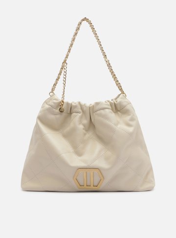 Arezzo — Bolsa Hobo Branca Couro Grande