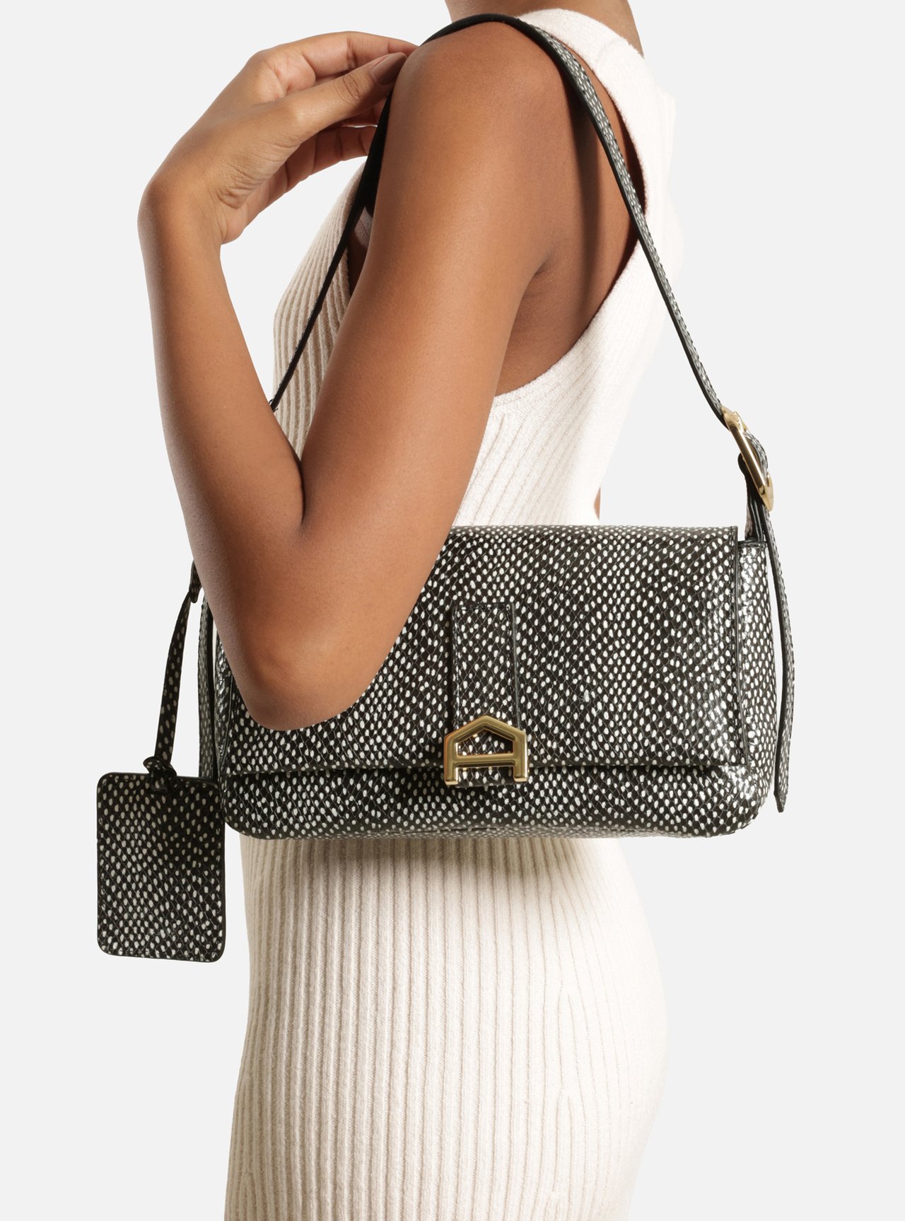 Bolsa Tiracolo Animal Print Couro Média Metais — foto 11