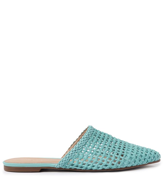 Mule Azul Tressê Bico Fino