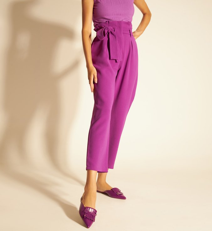 Mule Roxa Couro Tereza