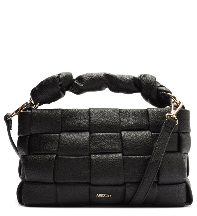 Bolsa Tiracolo Preta Tressê Pequena
