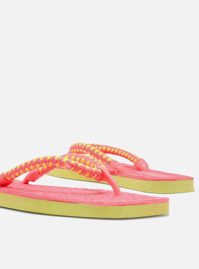 Chinelo de Dedo Multicolorido Square Crochê Brizza