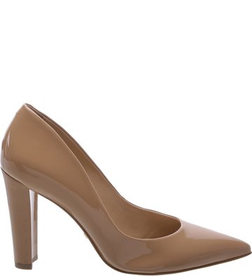 Scarpin Bloco Verniz Nude Rose