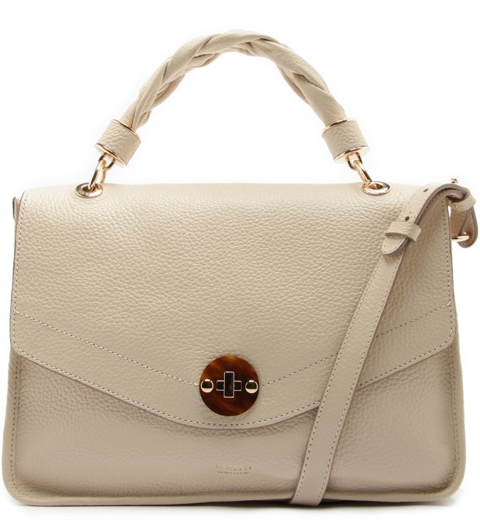 Bolsa Satchel Couro Patricia Grande Porcelana