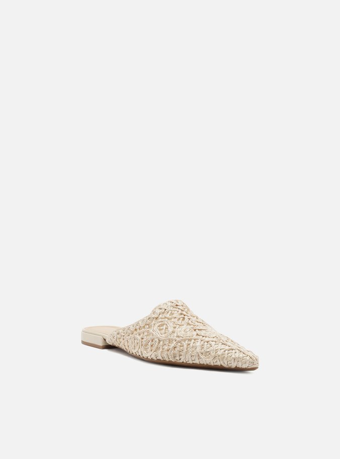 Mule Fechado Off White Salto Rasteiro Arezzo