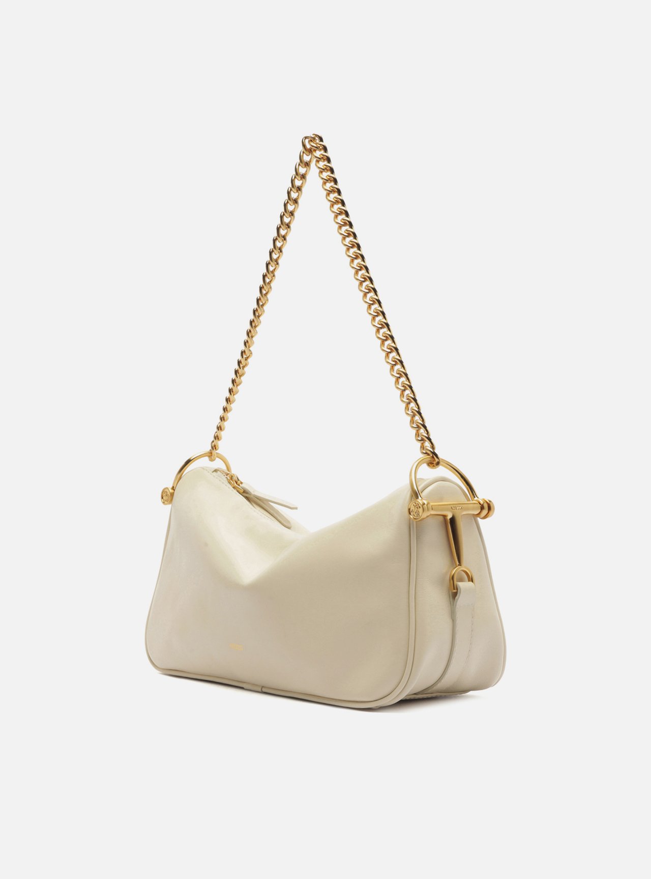 Bolsa Shoulder Off White Couro Média Corrente — foto 2