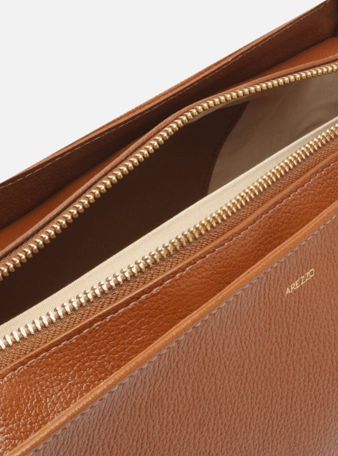 Bolsa Tote Marrom Couro Grande Básica