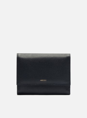 Carteira Azul Couro Média Básica