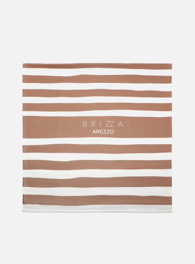 Toalha Listrada Marrom Brizza
