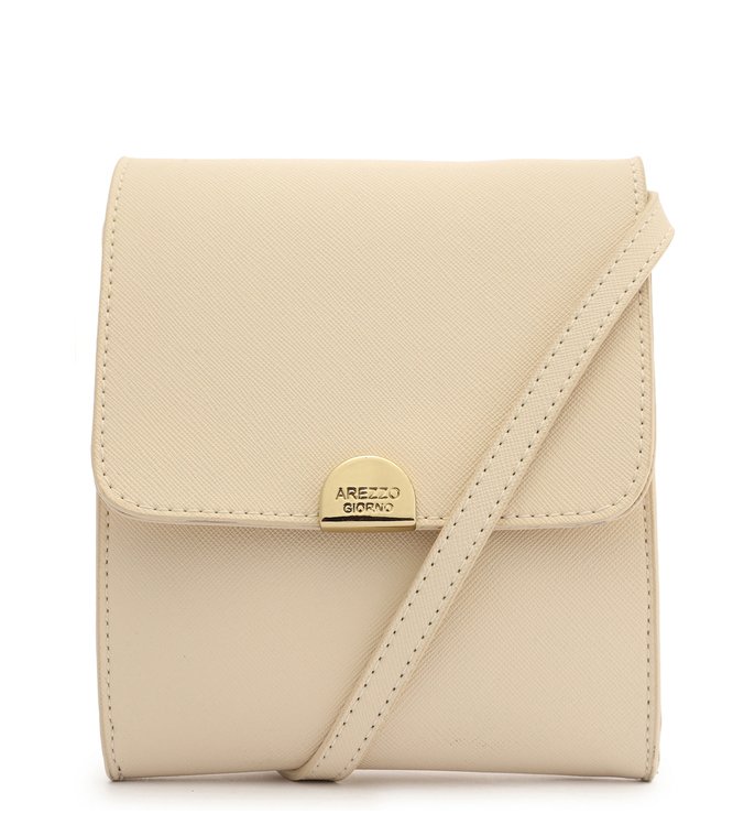 Bolsa Tiracolo Off-White Estruturada Pequena