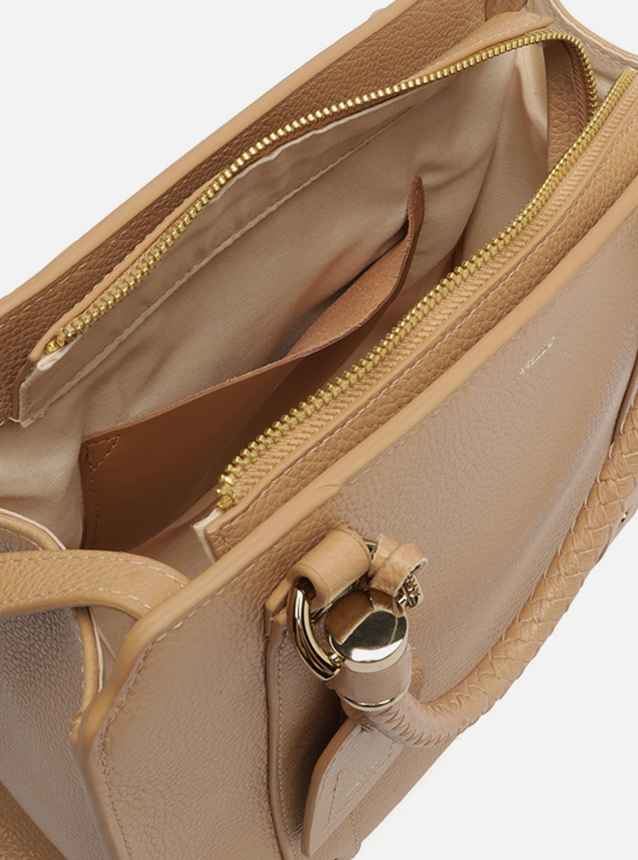 Bolsa Tote Bege Couro Piazza Grande — foto 4