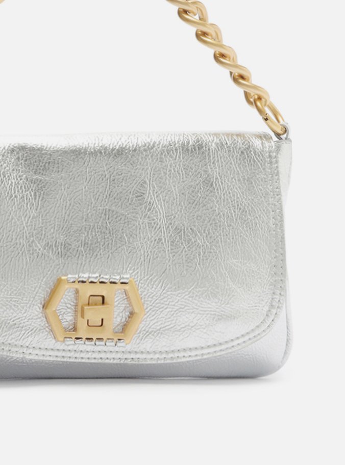Bolsa Tiracolo Prata Couro Amélia Pequena