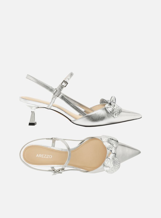 Scarpin Prata Salto Fino